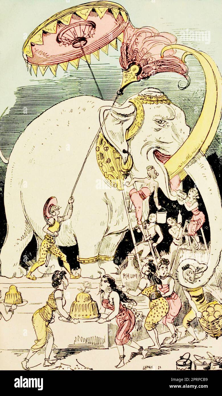 Albert Robida - éléphant blanc - 1879 Banque D'Images