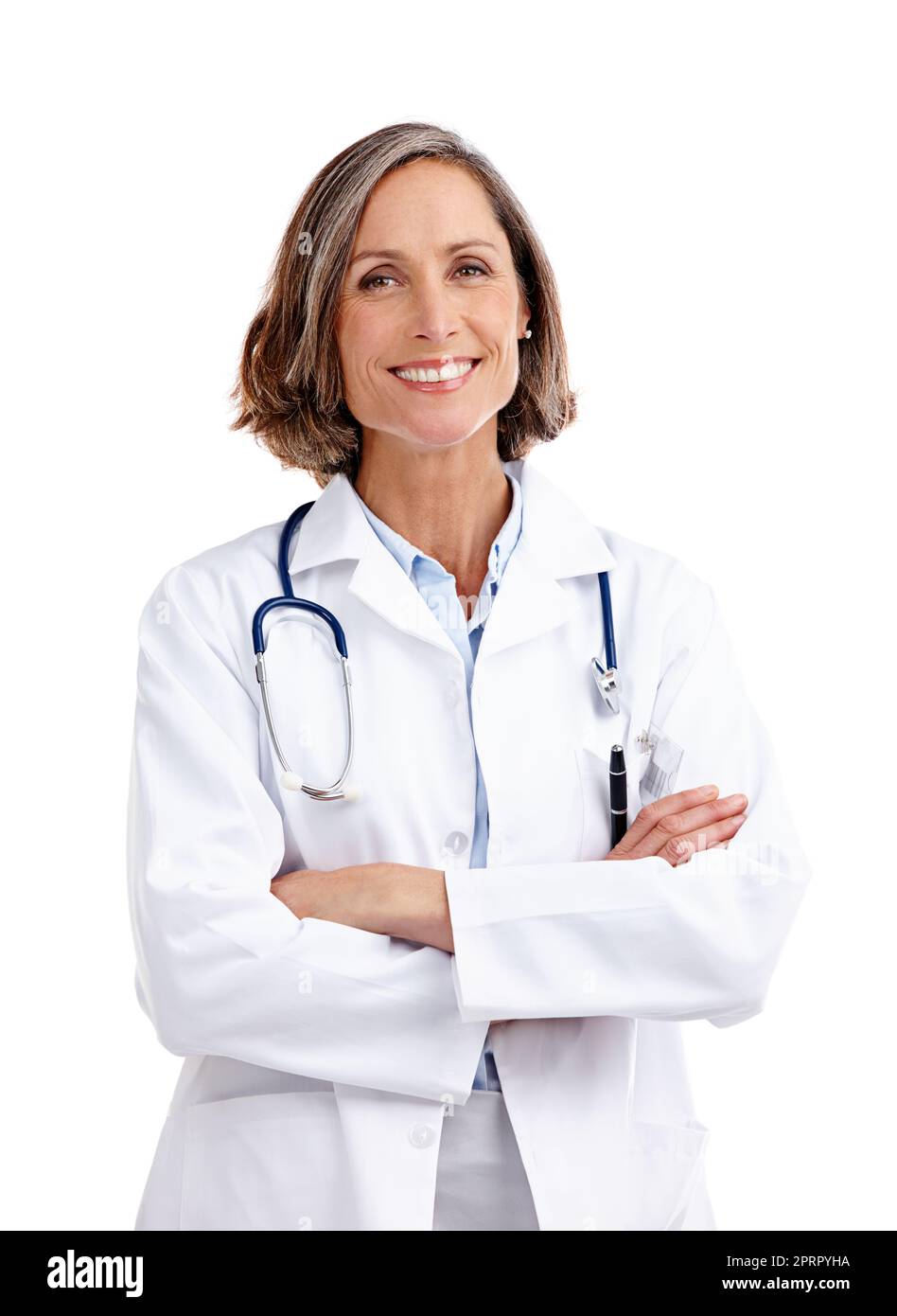 Prendre soin de vos besoins de santé. Portrait rogné d'une femme mature médecin posant en studio Banque D'Images