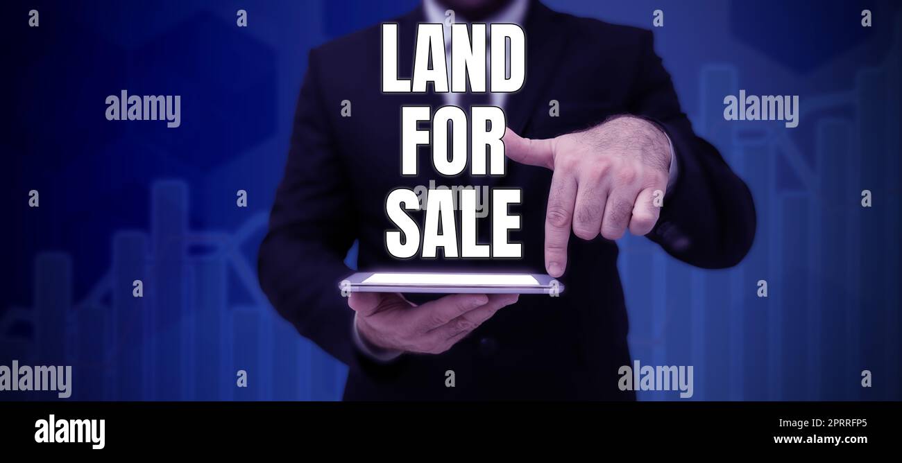 Écriture affichant le texte Land for sale. Mot pour Immobilier Lot vendre développeurs investissement Realtors Banque D'Images