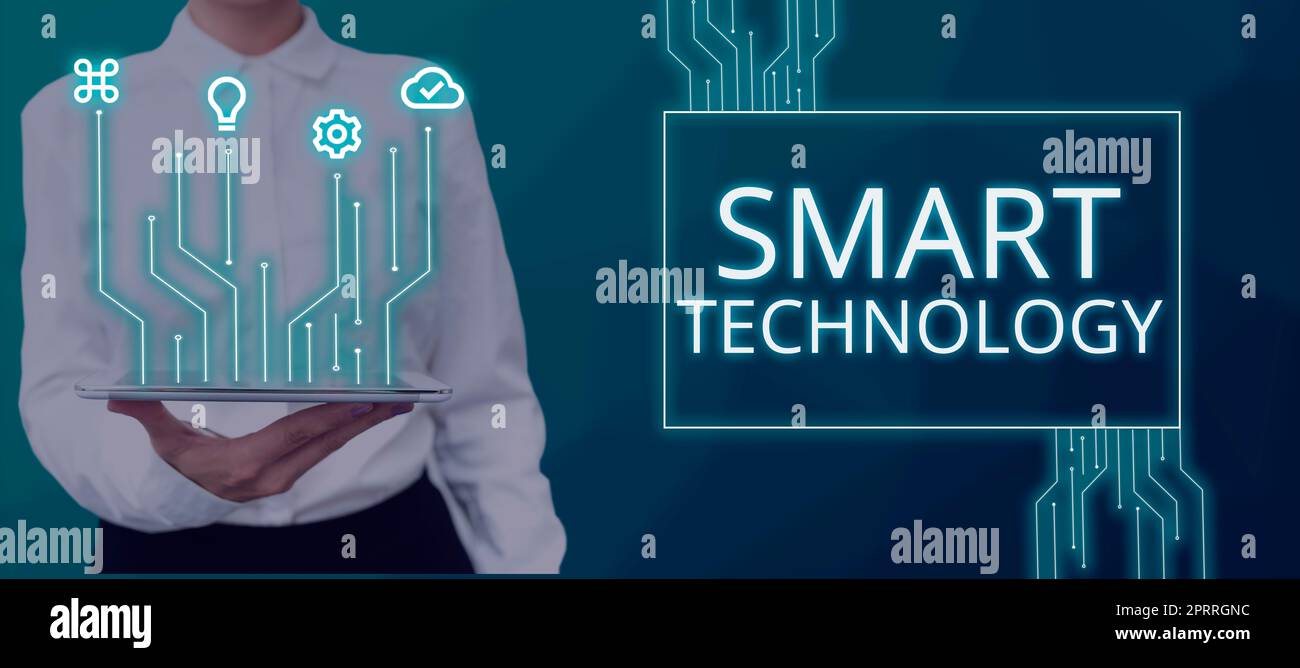 Texte montrant inspiration Smart Technologiegadgets ou dispositif qui a un ordinateur ou une puce intégré. Mot pour les gadgets ou les périphériques dotés d'un ordinateur ou d'une puce intégrés Banque D'Images