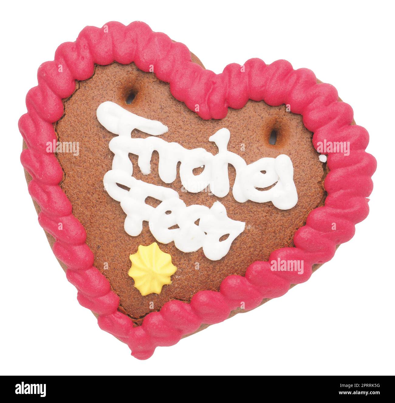 Coeur en pain d'épice avec inscription allemande Joyeux Noël Banque D'Images