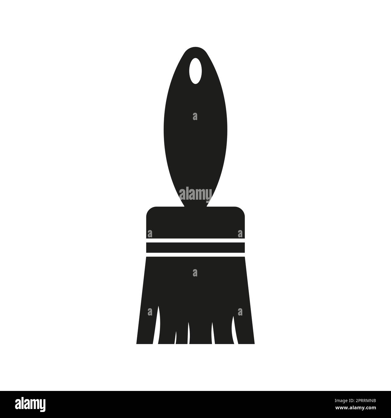 Pinceau de l'icône de vecteur noir sur fond blanc Illustration de Vecteur