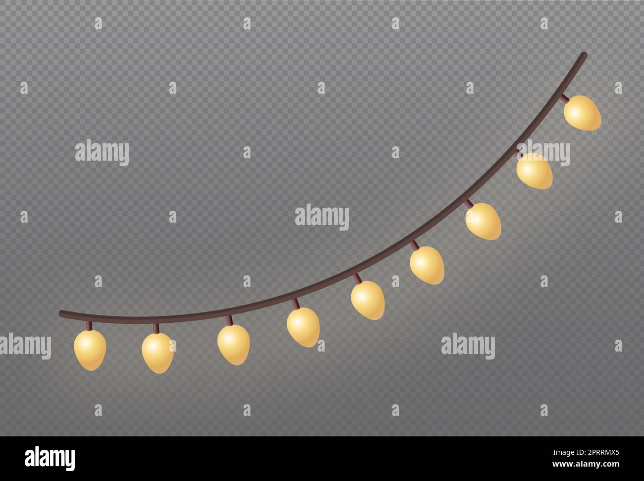 Guirlande lumineuse de Noël réaliste, élément de design pour les vacances - Vector Banque D'Images