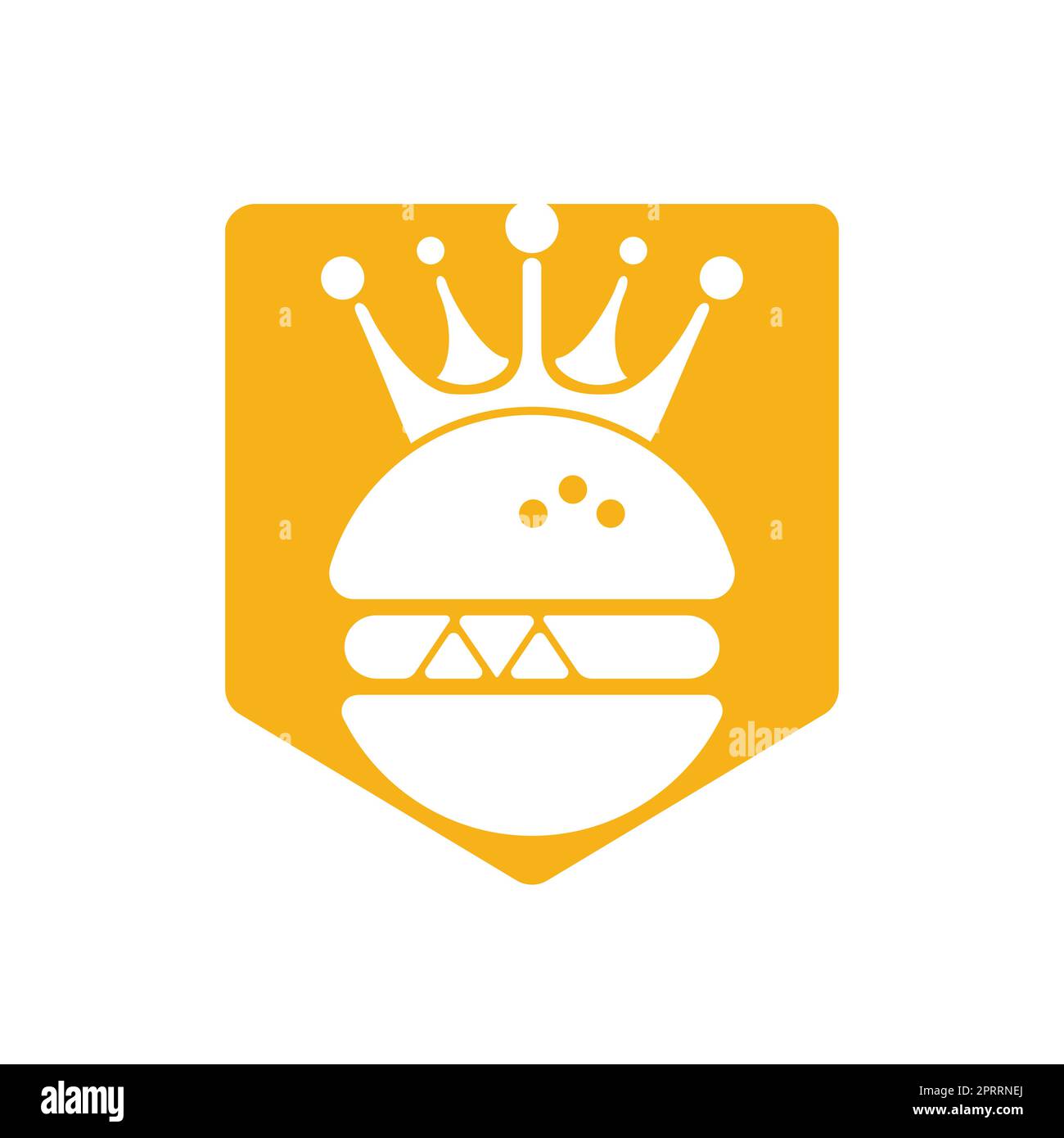 Logo Burger King Vector. Concept de Burger avec logo représentant une couronne. Illustration de Vecteur
