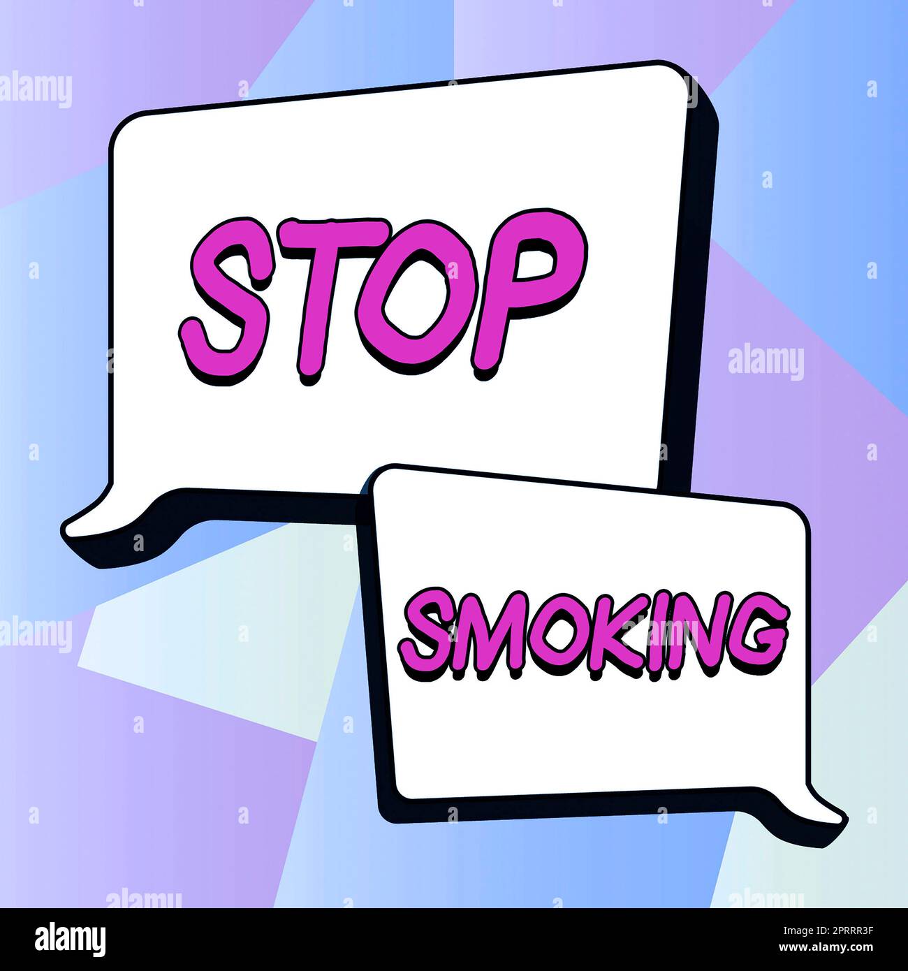 Affiche Stop Smoking. Aperçu de l'entreprise abandon ou arrêt de l'usage de la dépendance au tabac Banque D'Images