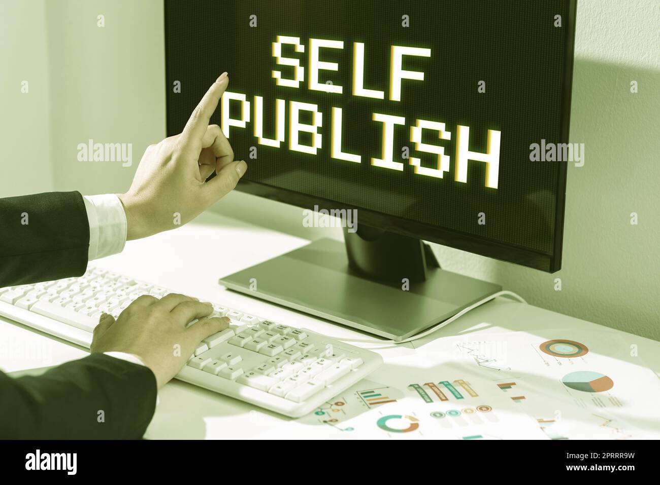 Affiche manuscrite auto-publiée. Business idée publié travail indépendant et à ses frais Indie auteur Banque D'Images