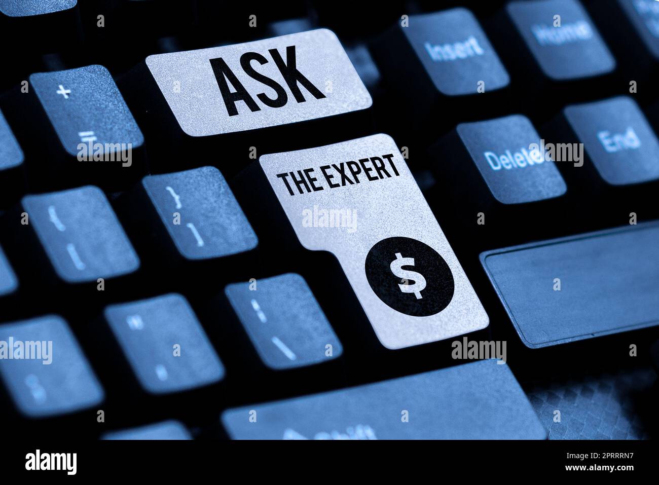 Légende de la présentation Demandez à l'expert. Concept signification recherche de conseils professionnels demander de l'aide assistance Banque D'Images