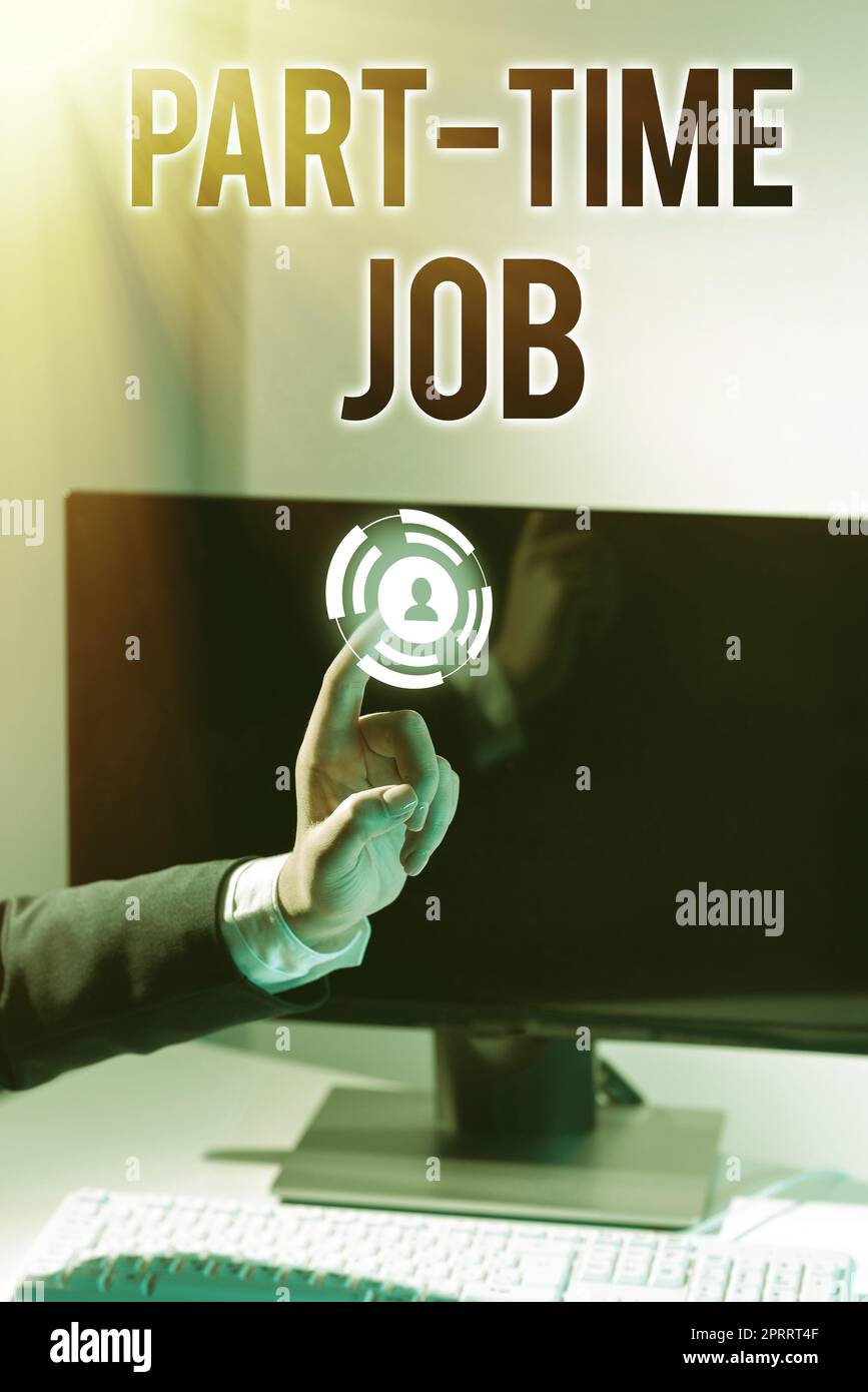 Affichage conceptuel travail à temps partiel. Photo conceptuelle Weekender freelance décontracté OJT néophyte stint saisonnier Banque D'Images
