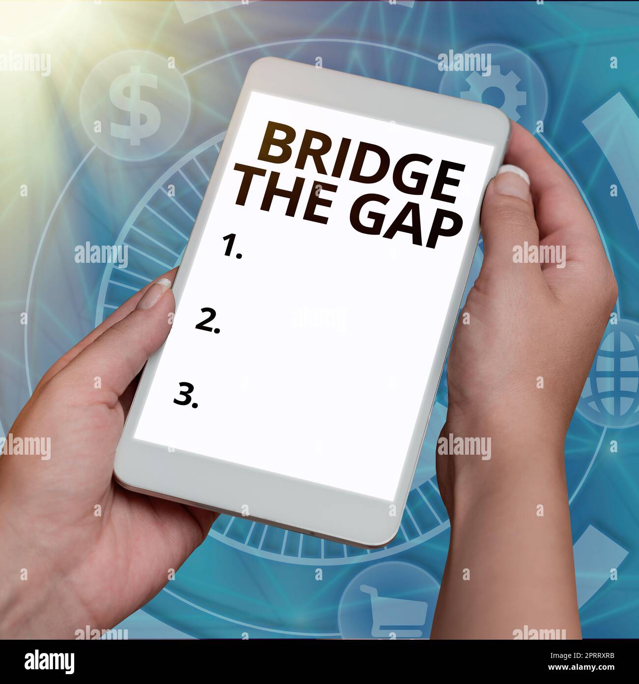 Écriture du texte d'affichage Bridge the Gap. L'idée d'entreprise surmonter les obstacles défi courage autonomisation Banque D'Images