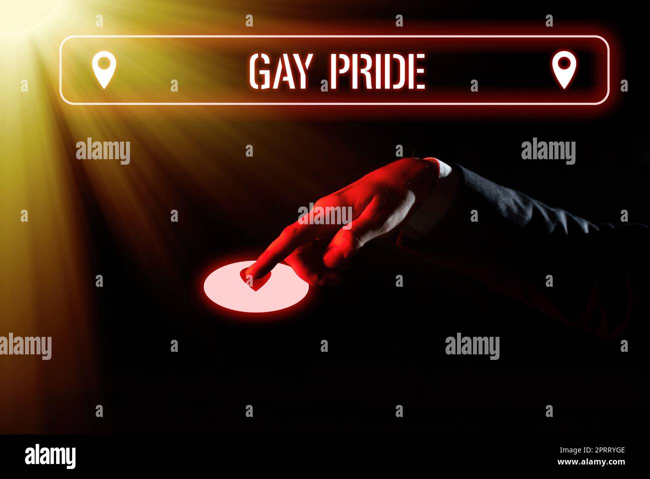 Affiche affichant gay Pride. Mot pour la dignité d'un individu qui appartient à un homme ou Banque D'Images