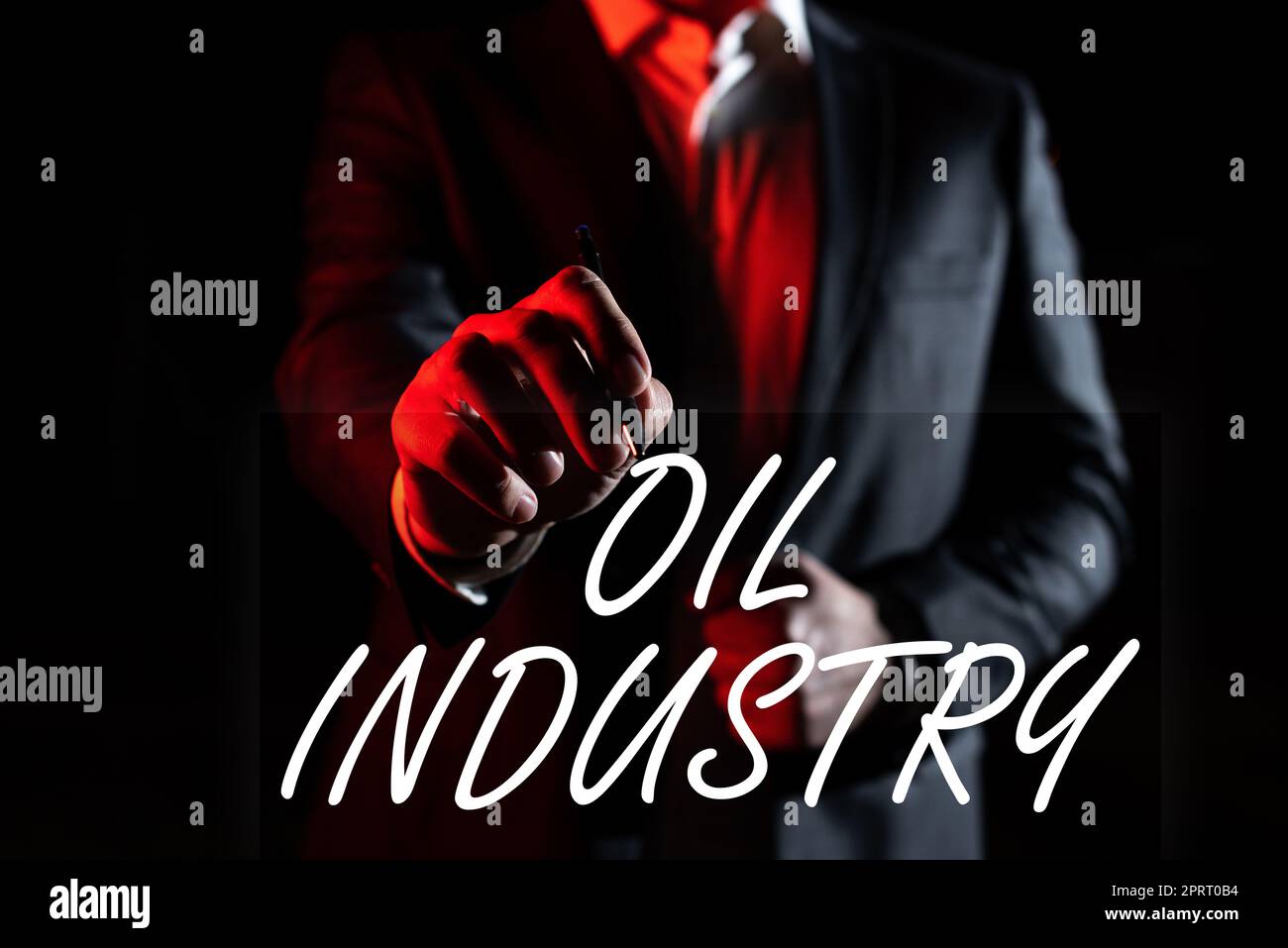 Affiche textuelle indiquant l'industrie pétrolière. Concept Internet exploration extraction raffinage commercialisation des produits pétroliers Banque D'Images