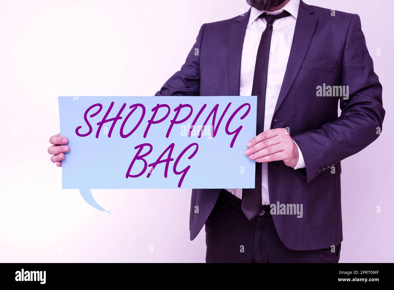 Écriture affichant le texte Shopping Bag. Mot pour les contenants pour le transport de biens personnels ou d'achats Banque D'Images