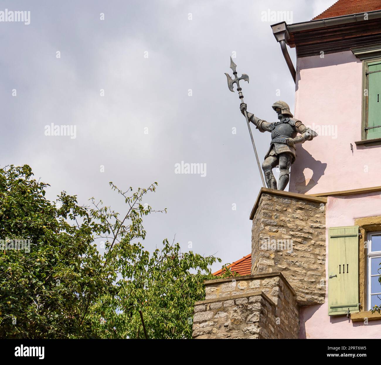 Sculpture du Chevalier à Bad Wimpfen, ville thermale historique du quartier de Heilbronn dans la région Bade-Wurtemberg du sud de l'Allemagne Banque D'Images