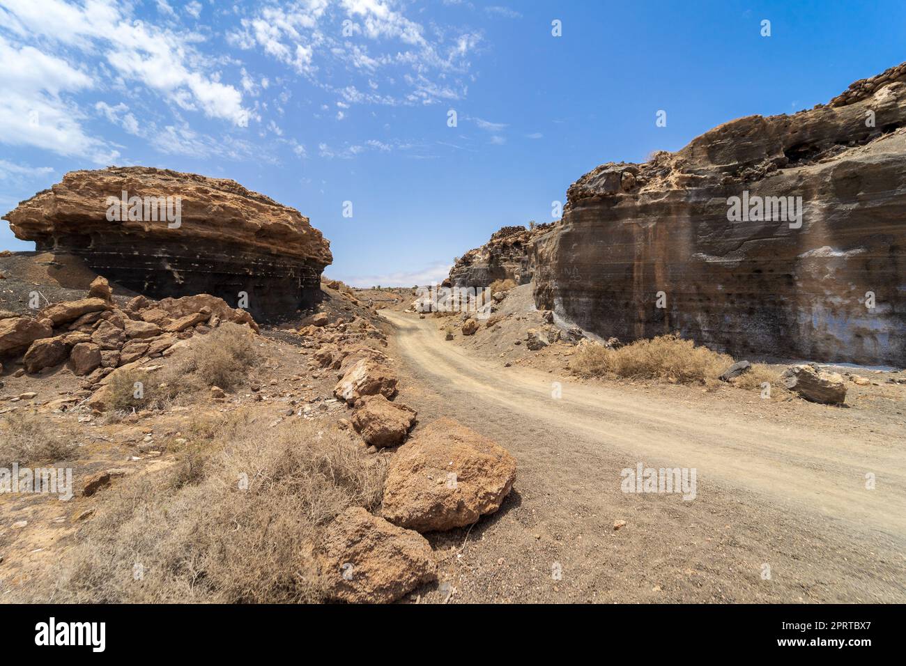 Paysage naturel typique de Lanzarote. Un endroit appelé ville stratifiée. Îles Canaries. Espagne. Banque D'Images