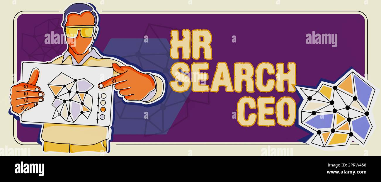 Affichage conceptuel HR Search CEO. Aperçu de l'entreprise Ressources humaines à la recherche d'un nouveau Directeur général Banque D'Images