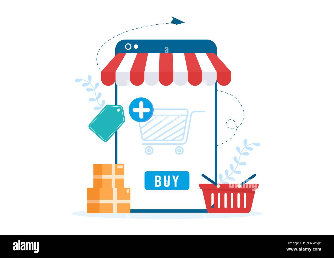 Modèle de magasin de téléphone portable dessin main dessin animé dessin animé dessin animé Illustration plate avec des modèles de téléphones, des tablettes, des gadgets de vente au détail, d'autres appareils et accessoires Banque D'Images