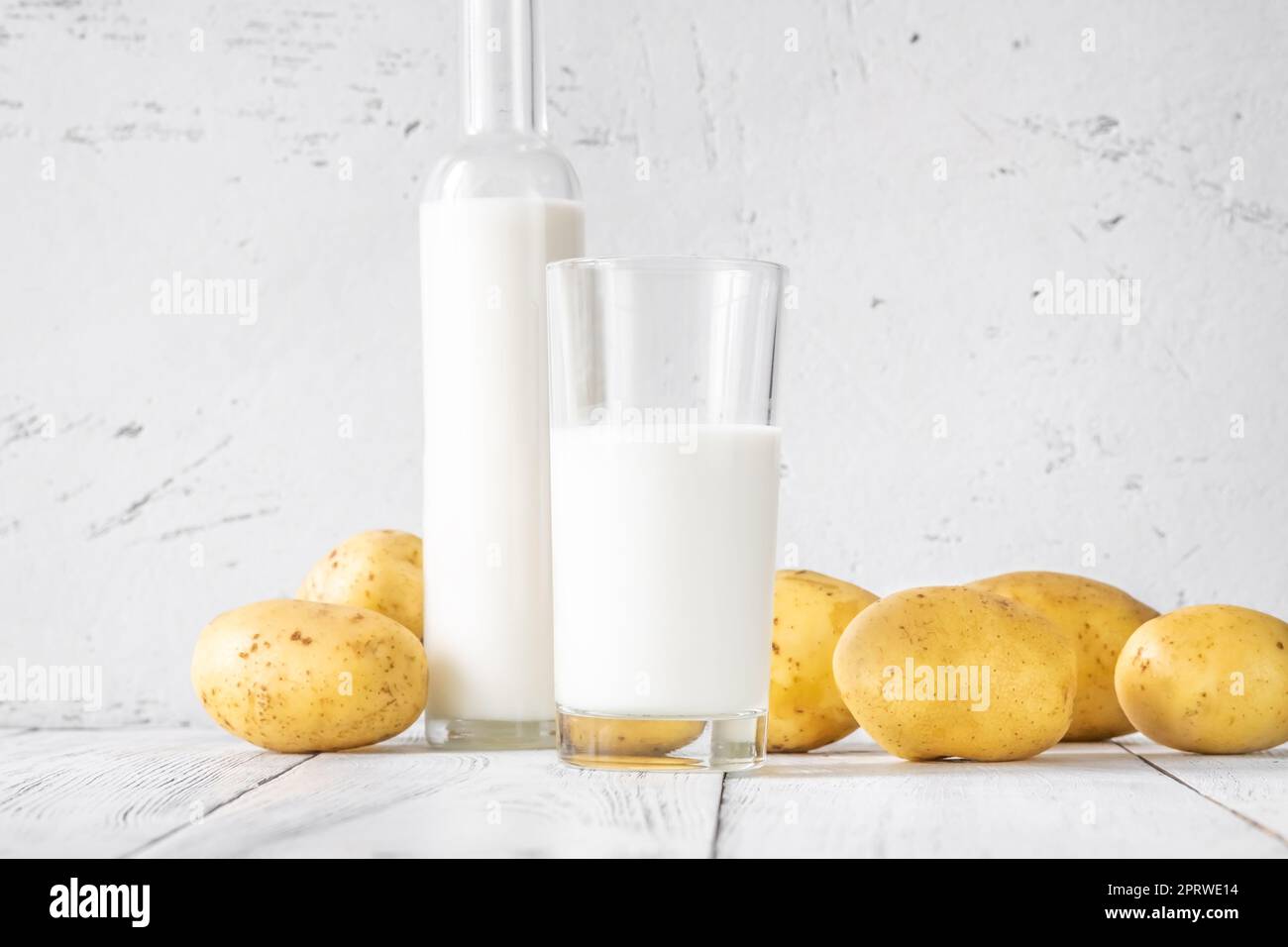 Bouteille de lait de pomme de terre Banque D'Images