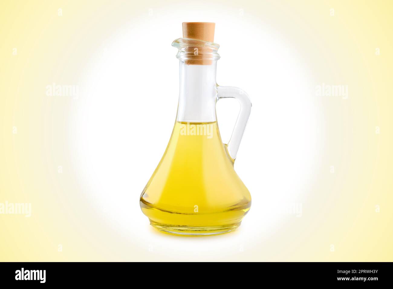 Pot avec de l'huile végétale sur fond dégradé Banque D'Images