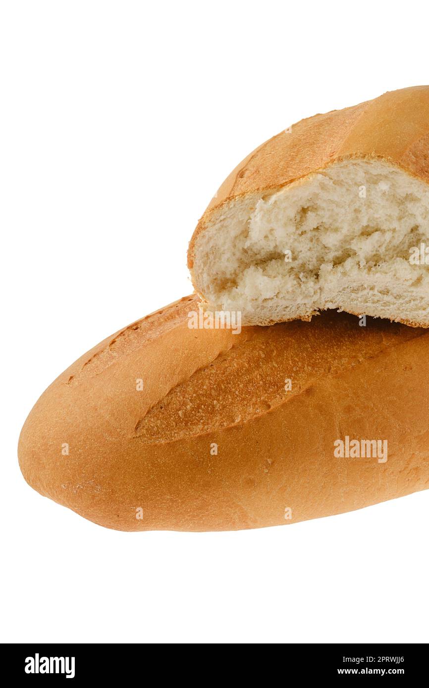 Pain de blé isolé sur blanc Banque D'Images