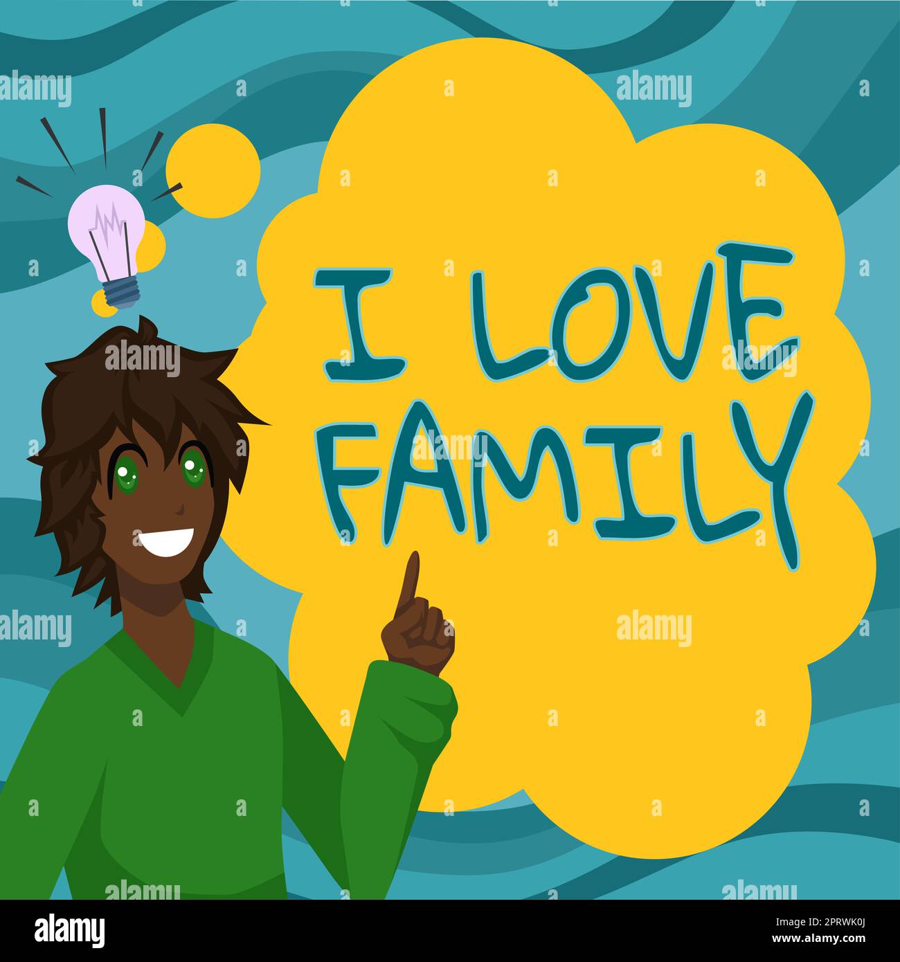 Affichage conceptuel I Love Family. Concept signifiant de bons sentiments au sujet des parents de prendre soin d'aimer ceux qui sont bien-aimés Banque D'Images
