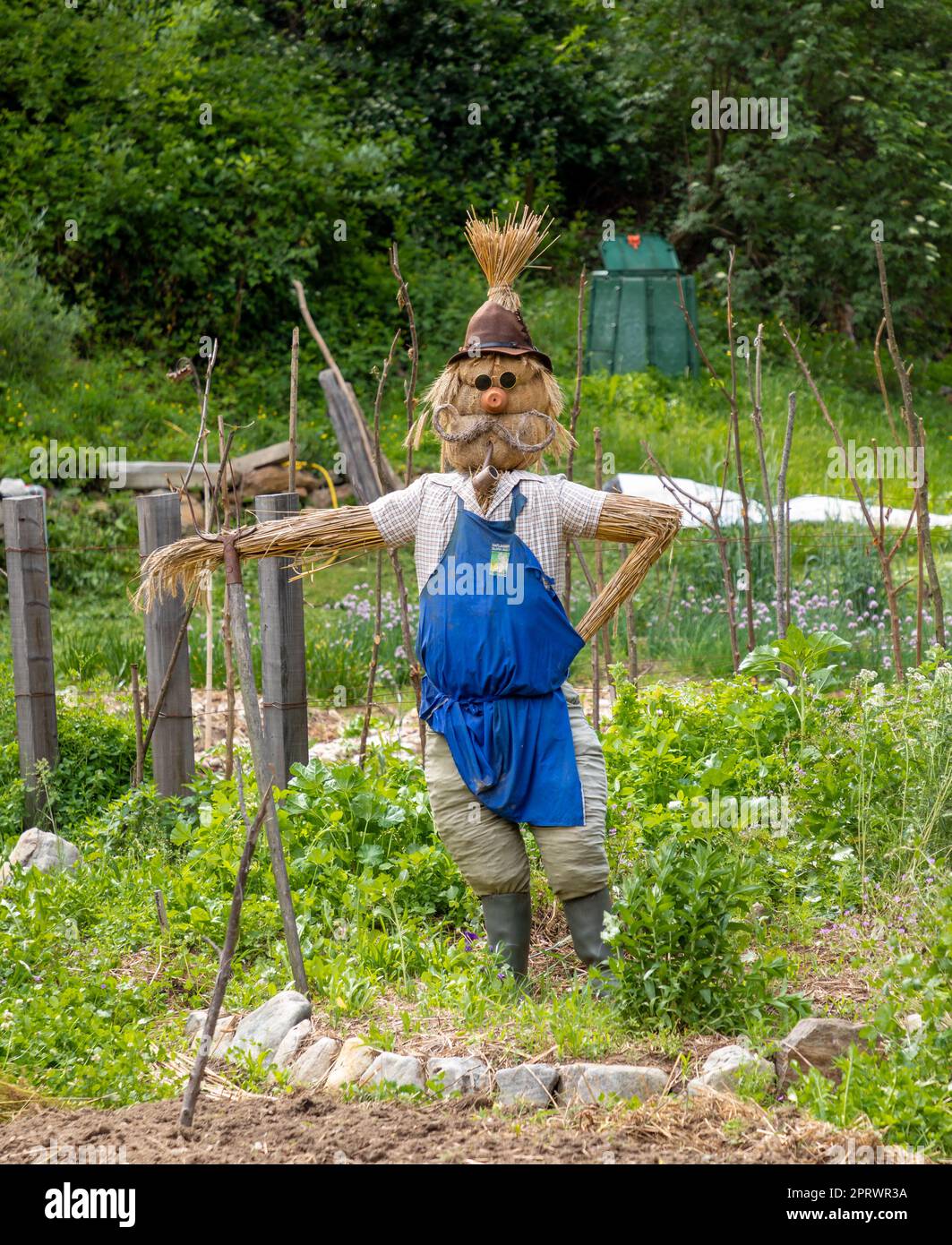 Scarecrow dans un champ dans le Tyrol du Sud Banque D'Images