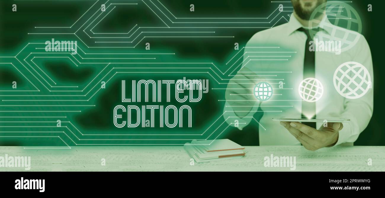 Caption conceptuelle Edition limitée de quelque chose qui n'est produit qu'en petit nombre. Mot pour travail de quelque chose qui est seulement produit en petits nombres Banque D'Images