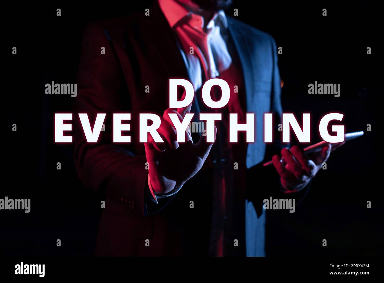 Affiche faire tout. Mot écrit sur Jack de toutes les métiers estime de soi Ego Pride pas de limites Banque D'Images