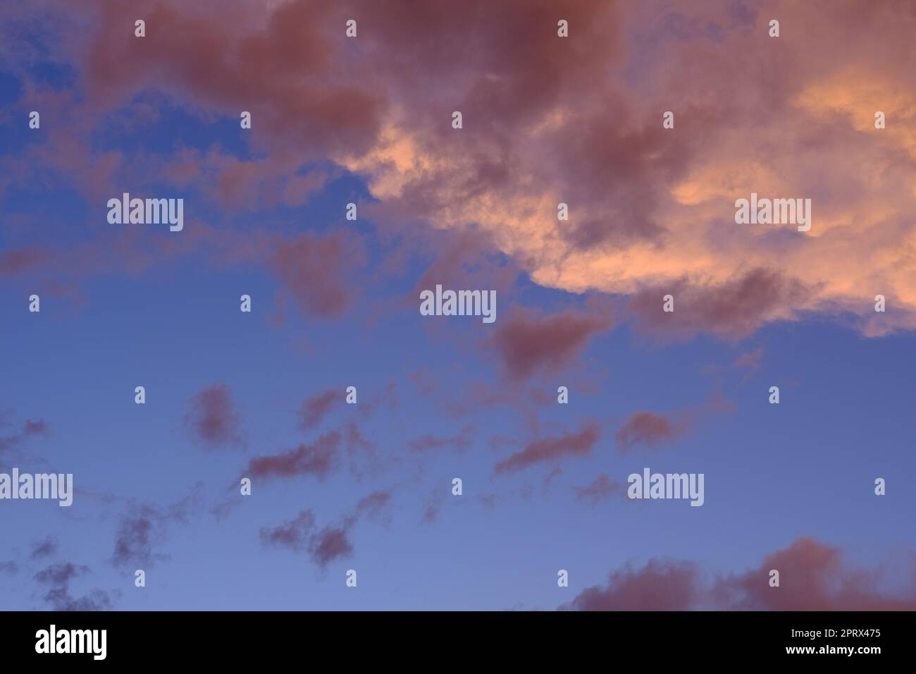 Ciel de l'aube avec des nuages colorés. Paysage de coucher de soleil Banque D'Images