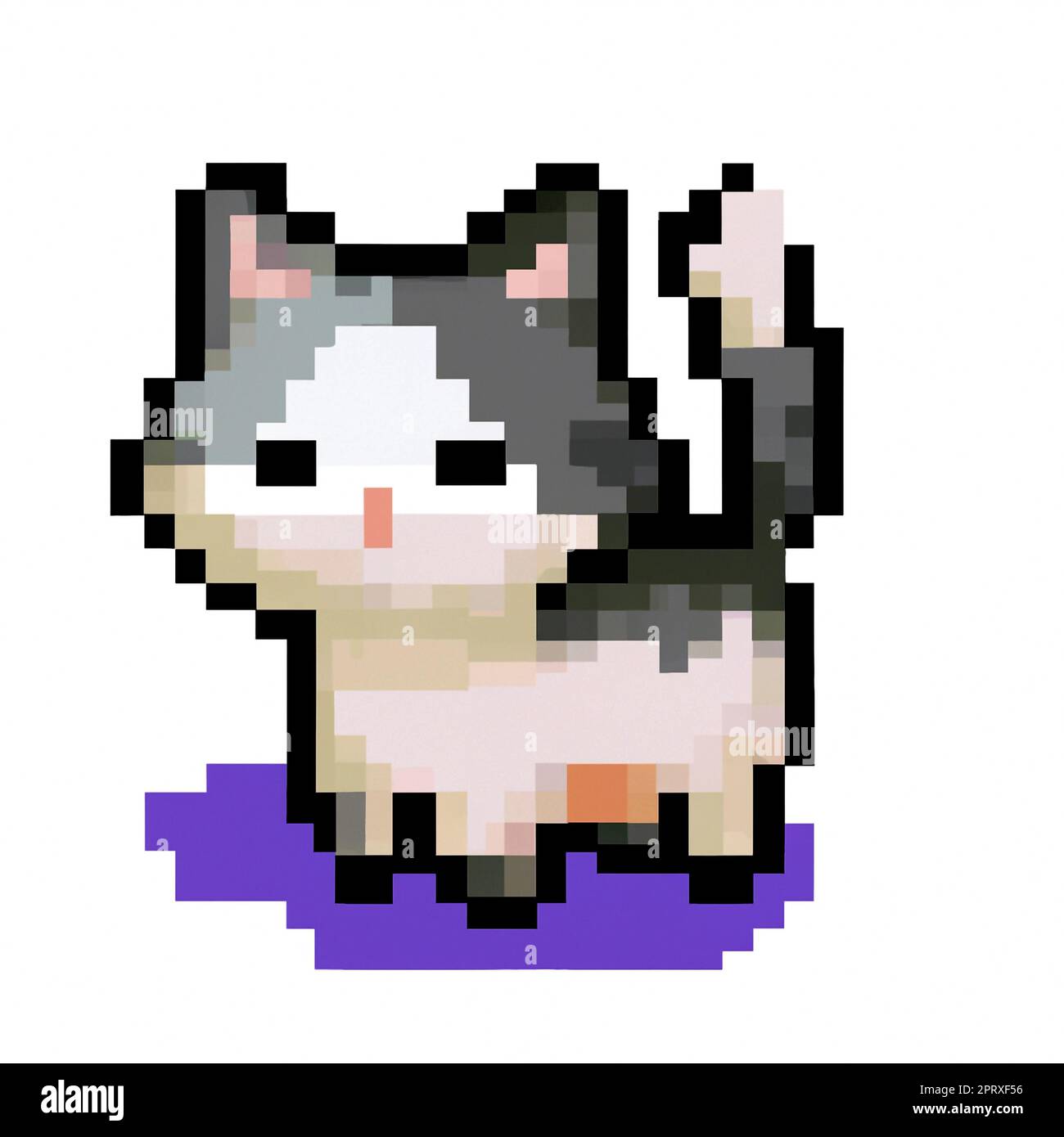 Illustration classique de 8 bits de l'art de pixel de joli chaton. Rétro 8 bit pixel style art illustration simple de chatons mignon utilisé dans les vieux jeux d'arcade joué sur Banque D'Images