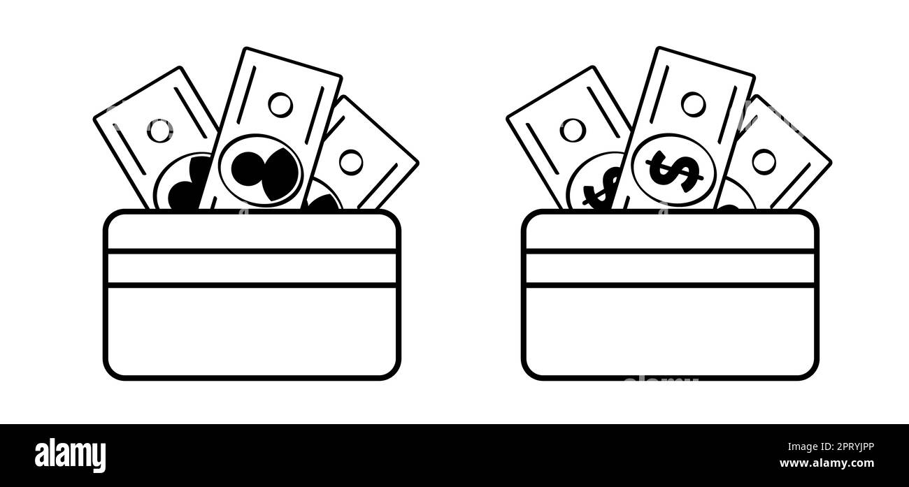 Pot-de-vin pictogramme de paiement. Main de dessin animé tenant une carte de crédit. Carte sans contact. Cartes de paiement. Cartes en plastique, paiements. Portefeuille, argent et main. Banque fi Banque D'Images