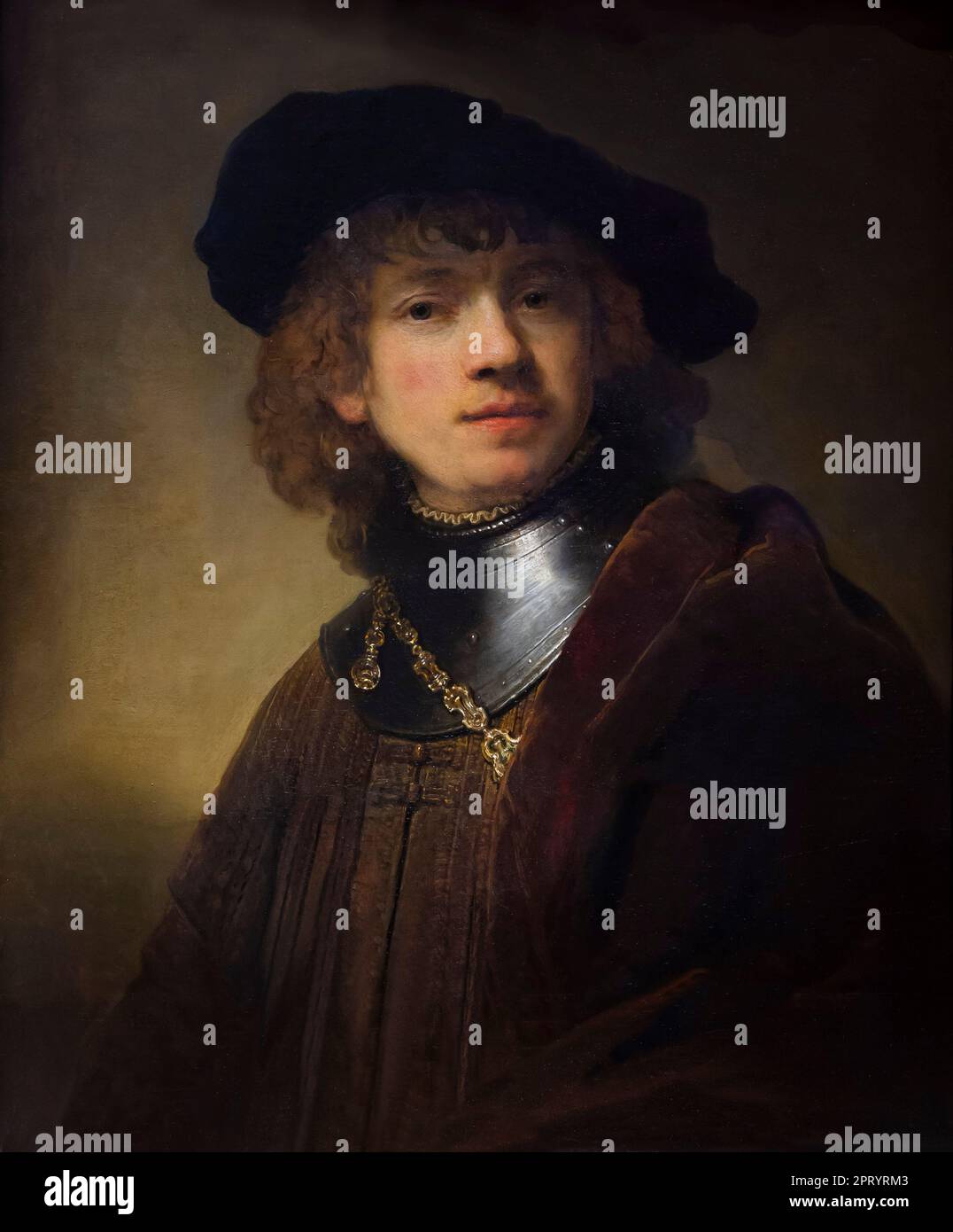Portrait d'un jeune homme, Rembrandt, vers 1639, Galleria degli Uffizi, Galerie des Offices, Florence, Toscane, Italie Banque D'Images