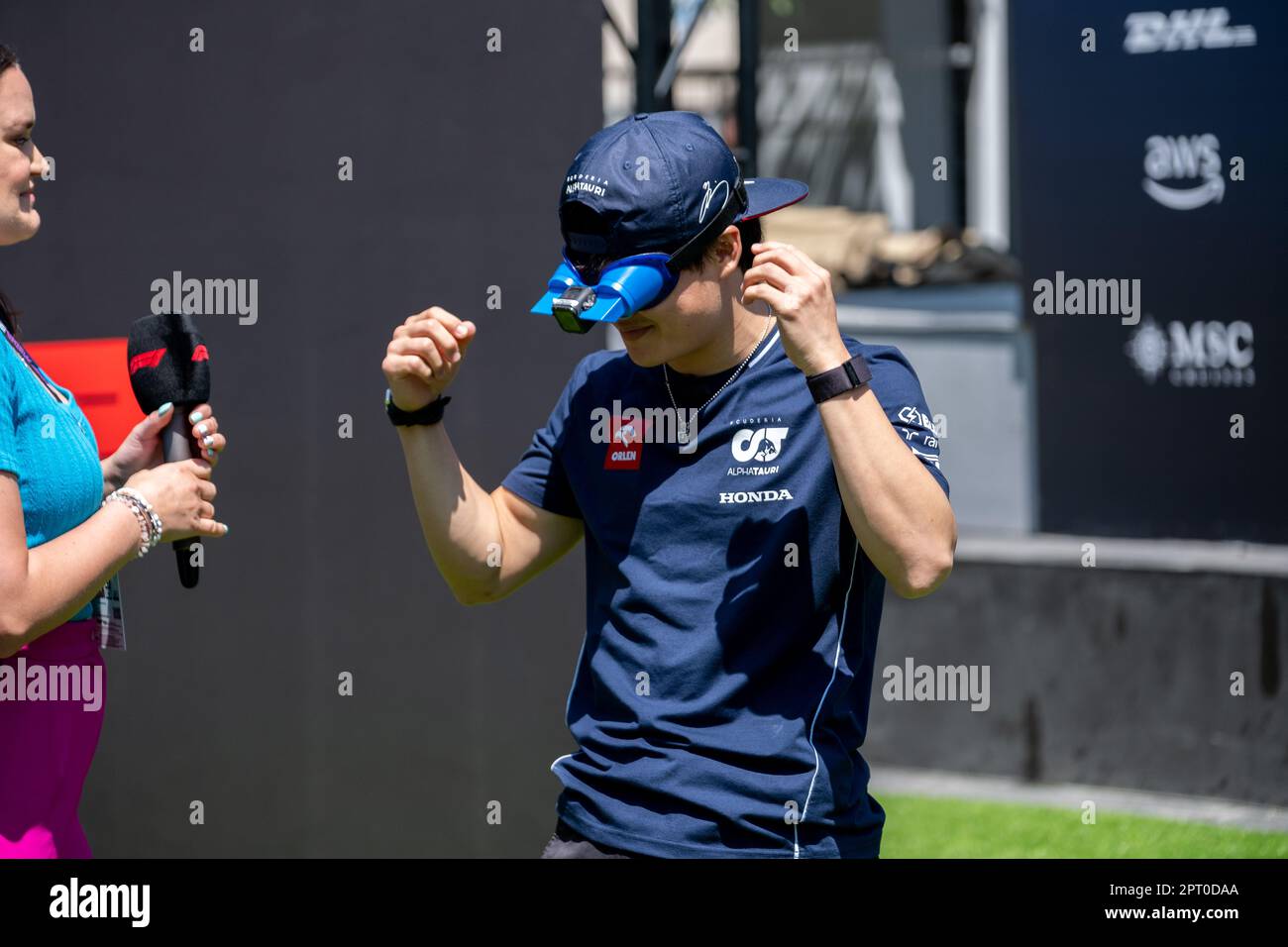 BAKOU, AZERBAÏDJAN, circuit de la ville de bakou, 27 avril 2023 : #22, Yuki TSUNODA, Scuderia Alpha Tauri, lors du Grand Prix de Formule 1 d'Azerbaïdjan à Bakou CIT Banque D'Images