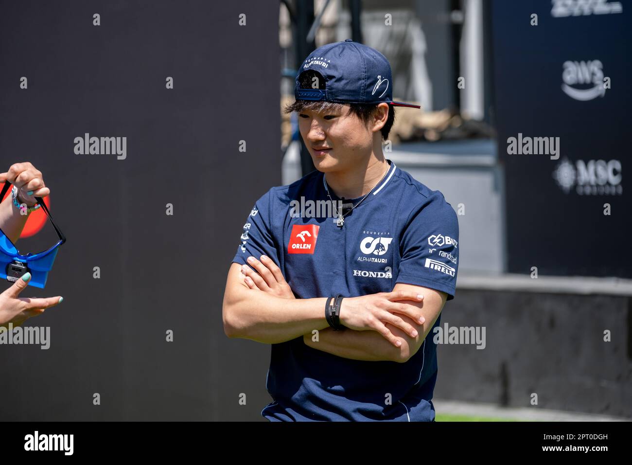 BAKOU, AZERBAÏDJAN, circuit de la ville de bakou, 27 avril 2023 : #22, Yuki TSUNODA, Scuderia Alpha Tauri, lors du Grand Prix de Formule 1 d'Azerbaïdjan à Bakou CIT Banque D'Images
