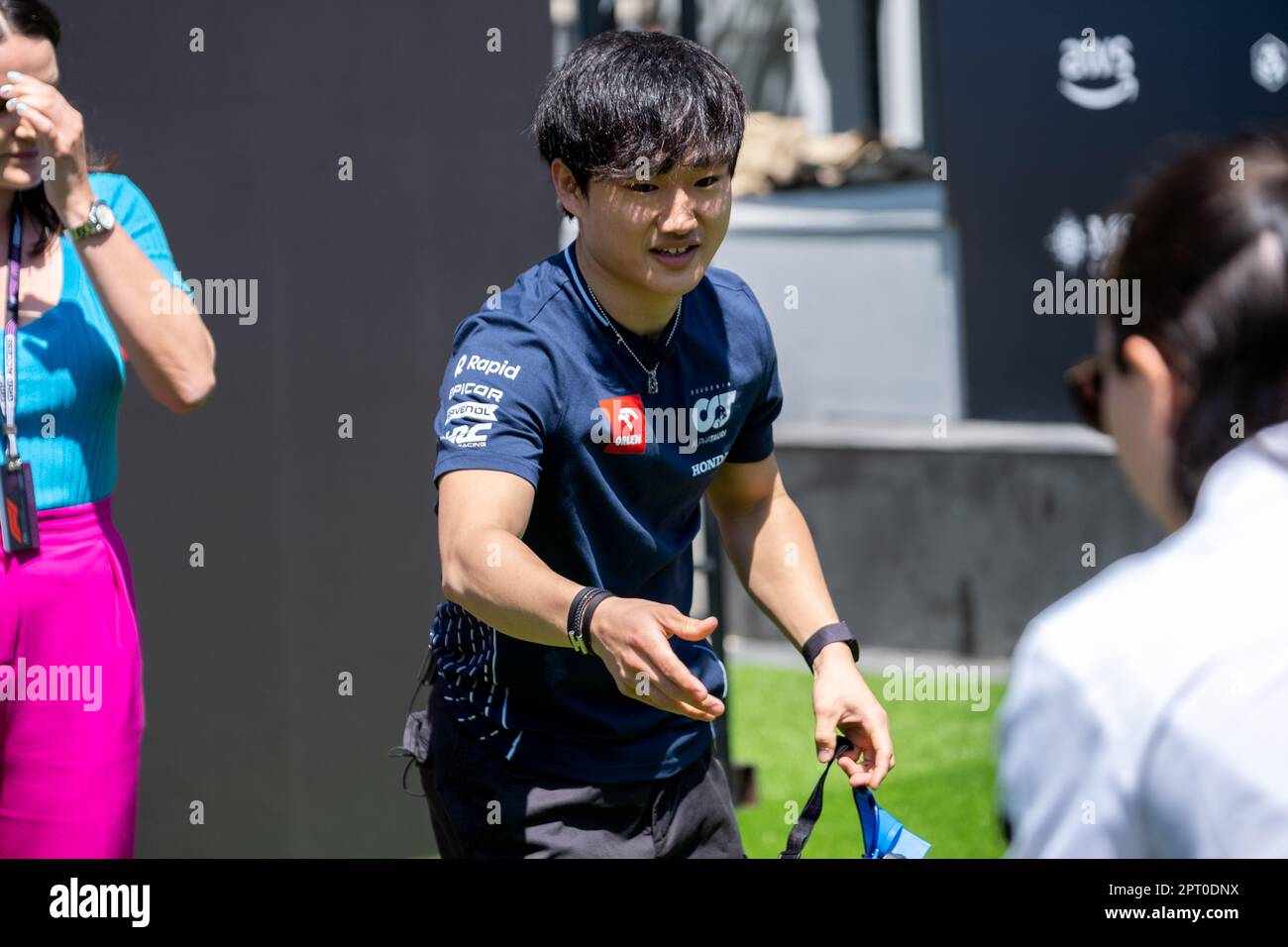BAKOU, AZERBAÏDJAN, circuit de la ville de bakou, 27 avril 2023 : #22, Yuki TSUNODA, Scuderia Alpha Tauri, lors du Grand Prix de Formule 1 d'Azerbaïdjan à Bakou CIT Banque D'Images