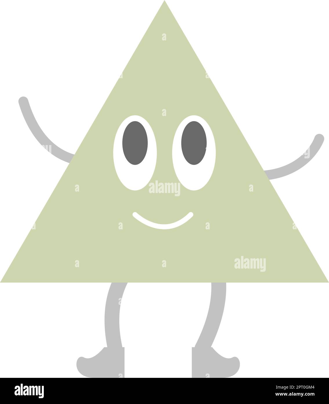 Forme géométrique de dessin animé triangulaire pour les enfants à apprendre l'éducation mathématique de base avec smiley visage illustration de personnage pour les enfants de maternelle, préscolaire et Montessori. Illustration de Vecteur