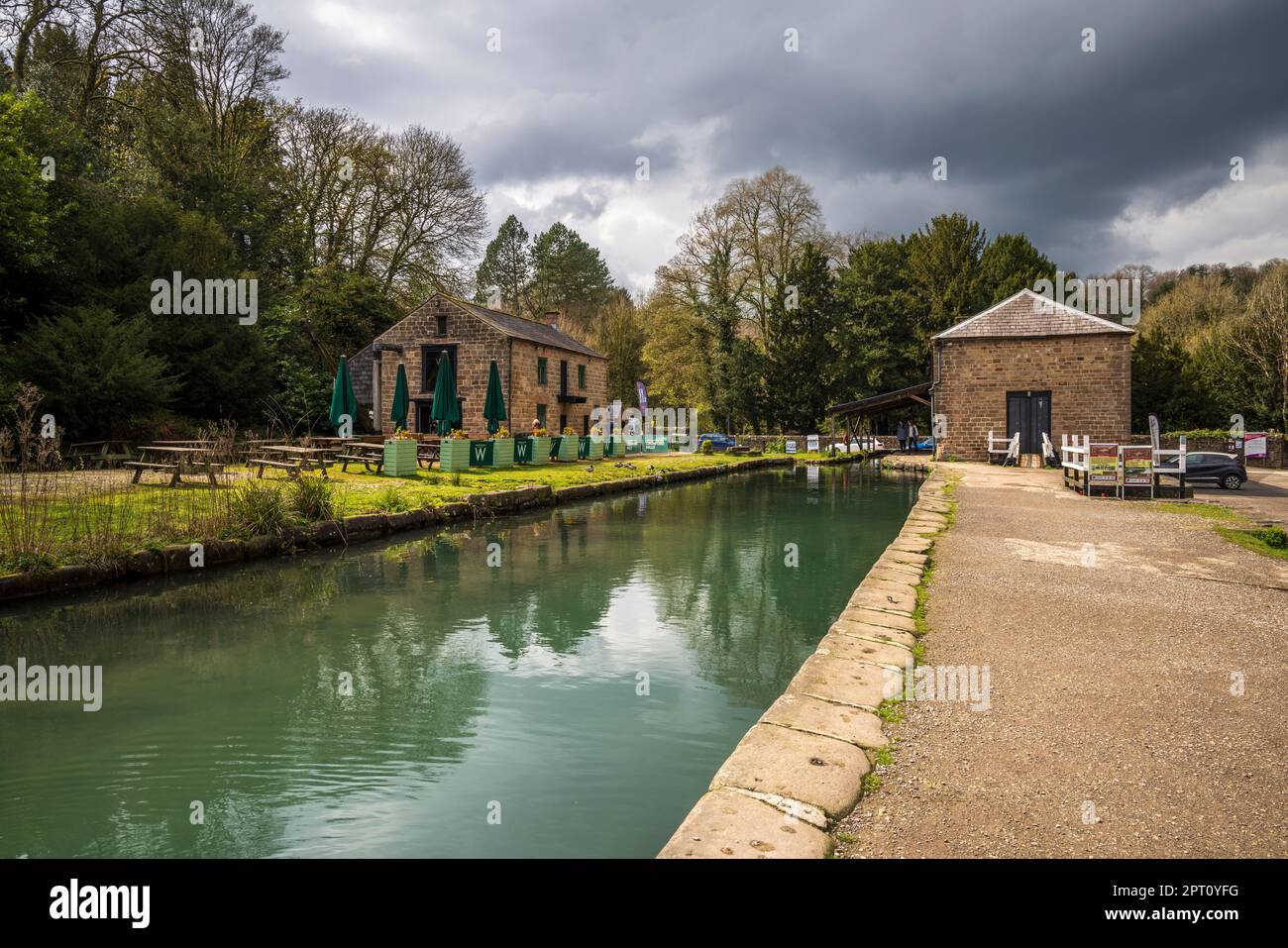 Cromford Wharf sur le canal Cromford, Derbyshire, Angleterre Banque D'Images