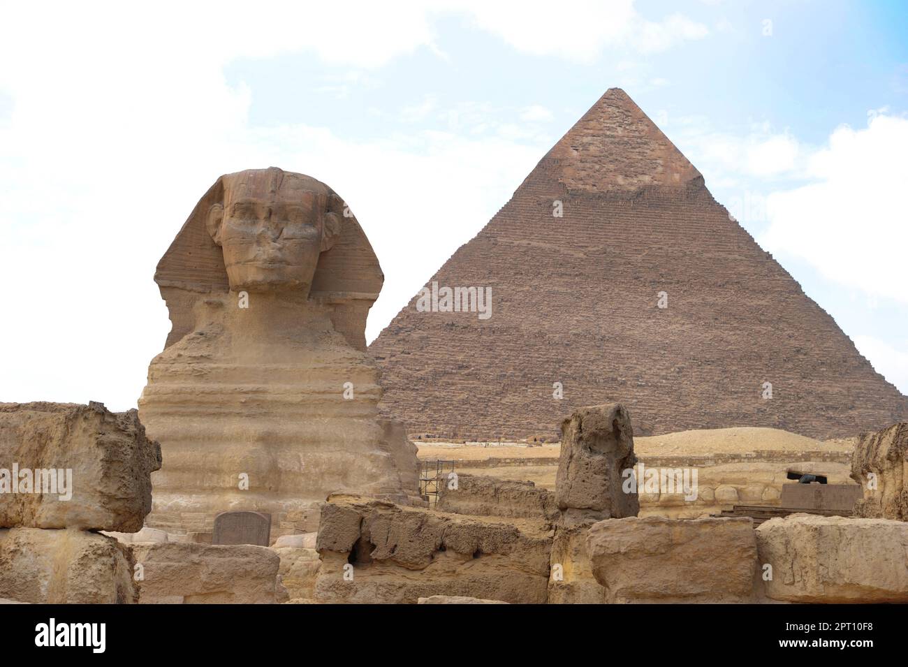 Les pyramides de Gizeh, Égypte. Banque D'Images