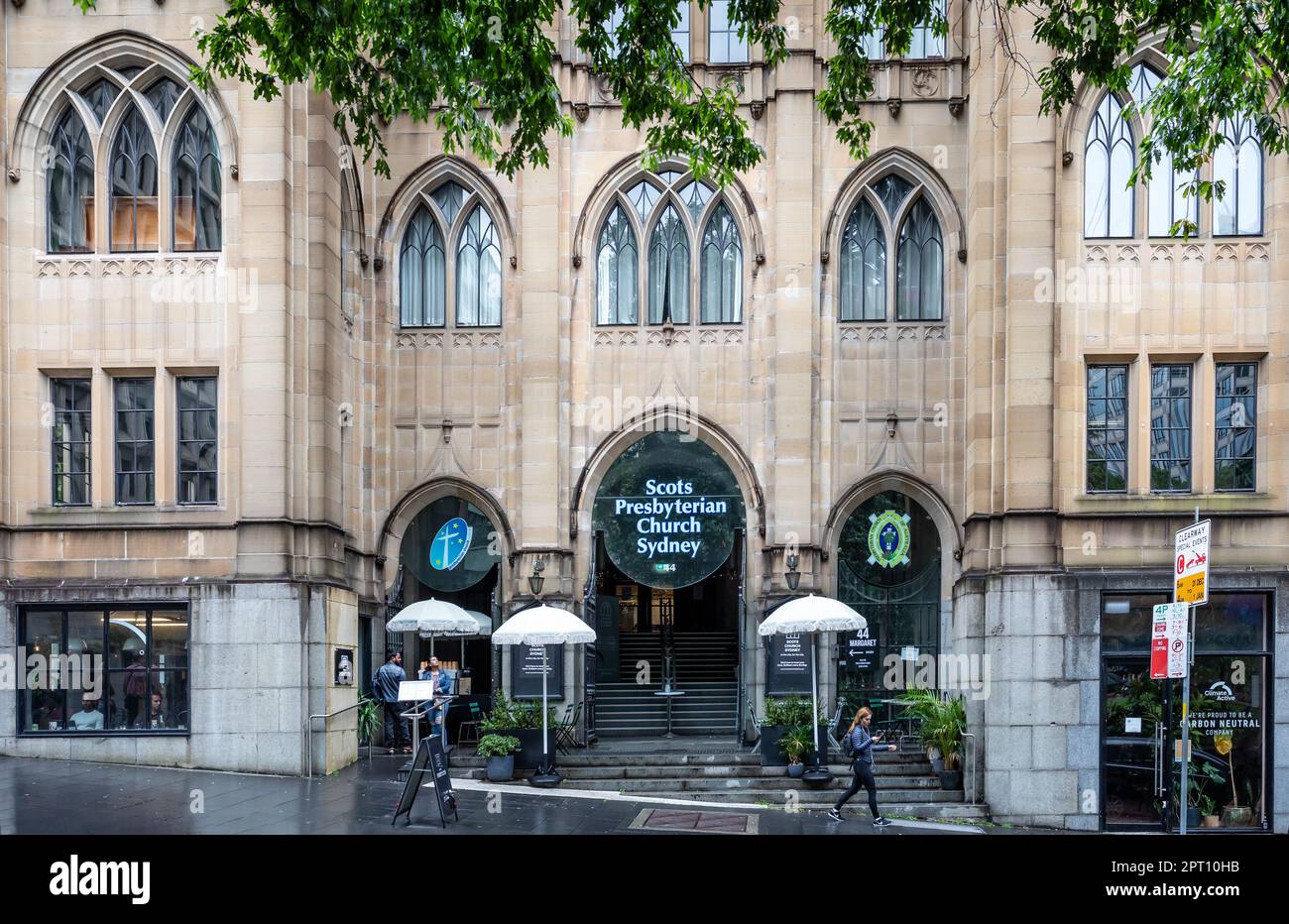 Entrée à l'église presbytérienne Scots à Margaret Street, Sydney, Australie, le 7 janvier 2023 Banque D'Images