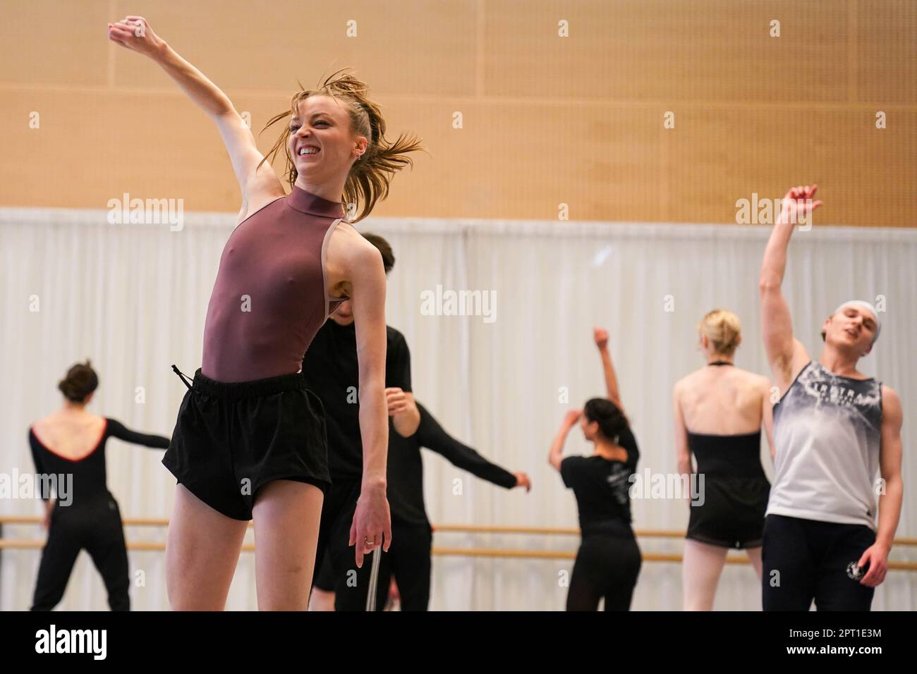 Des danseurs du Birmingham Royal Ballet effectuent une répétition lors de l'événement de lancement du Black Sabbath - le Ballet, au Patrick Studio, à l'hippodrome de Birmingham. Date de la photo: Jeudi 27 avril 2023. Banque D'Images