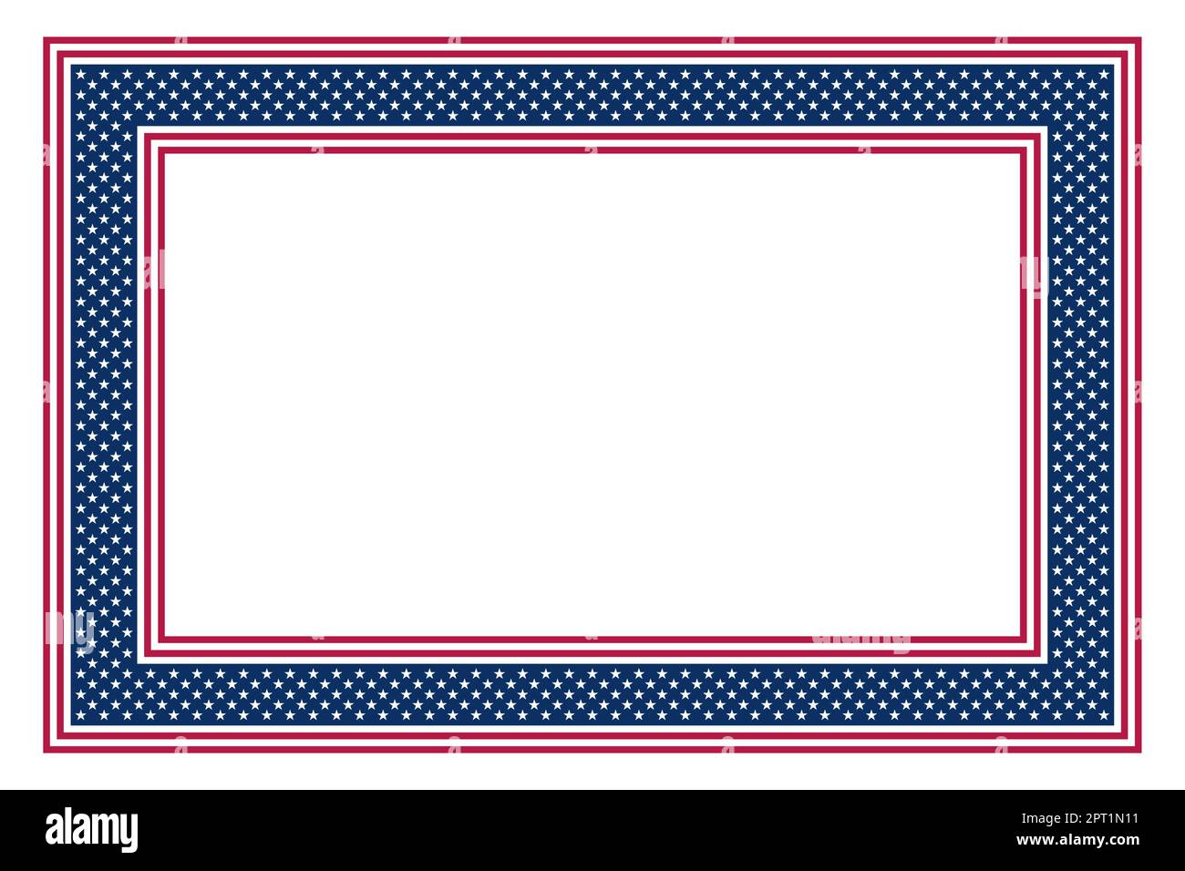 Motif drapeau national des États-Unis, cadre rectangulaire avec motif étoiles et rayures Illustration de Vecteur