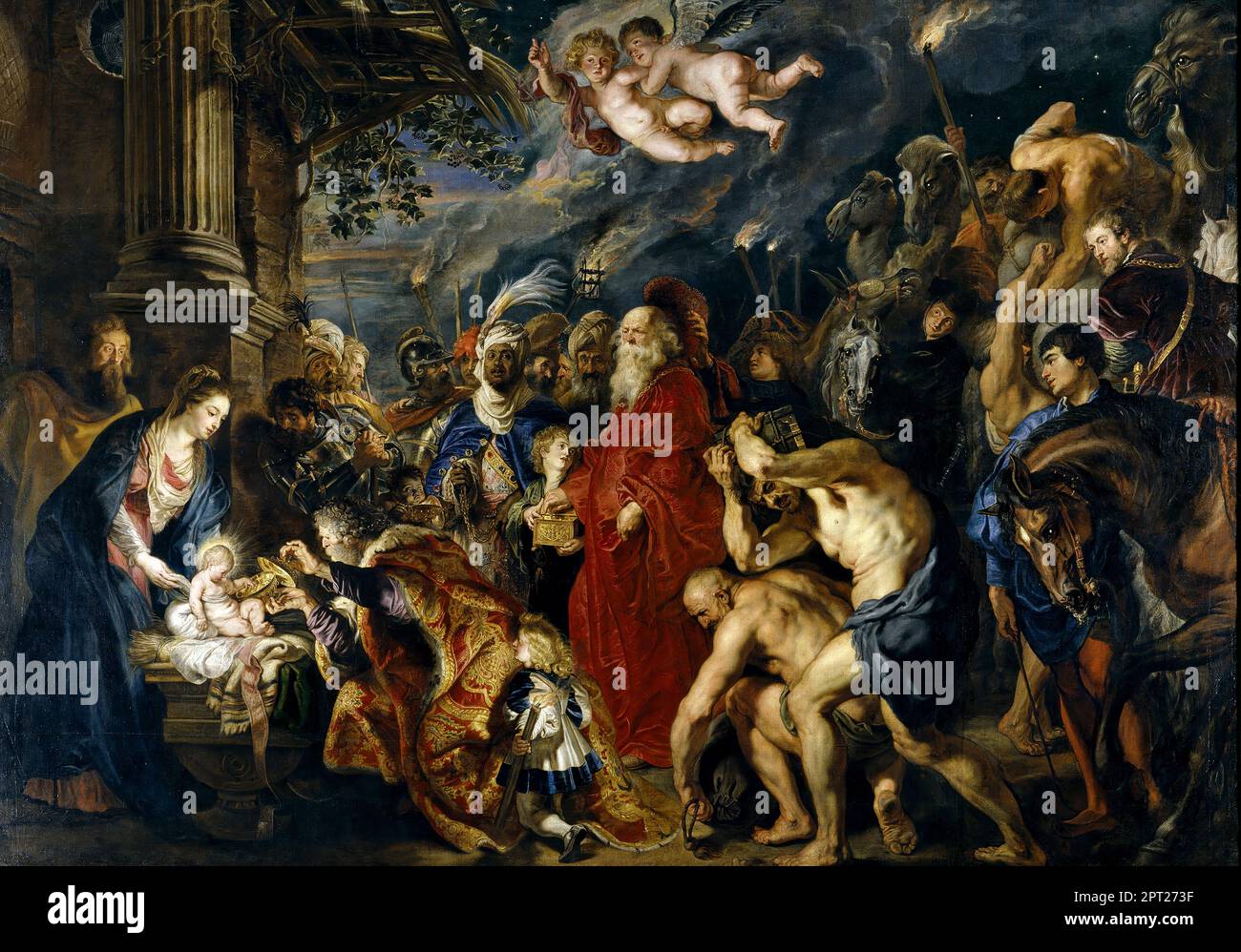L'adoration des Magi par Peter Paul Rubens huile sur toile Banque D'Images