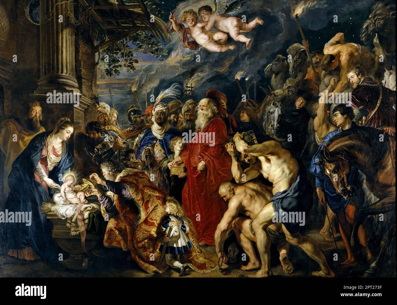 L'adoration des Magi par Peter Paul Rubens huile sur toile Banque D'Images