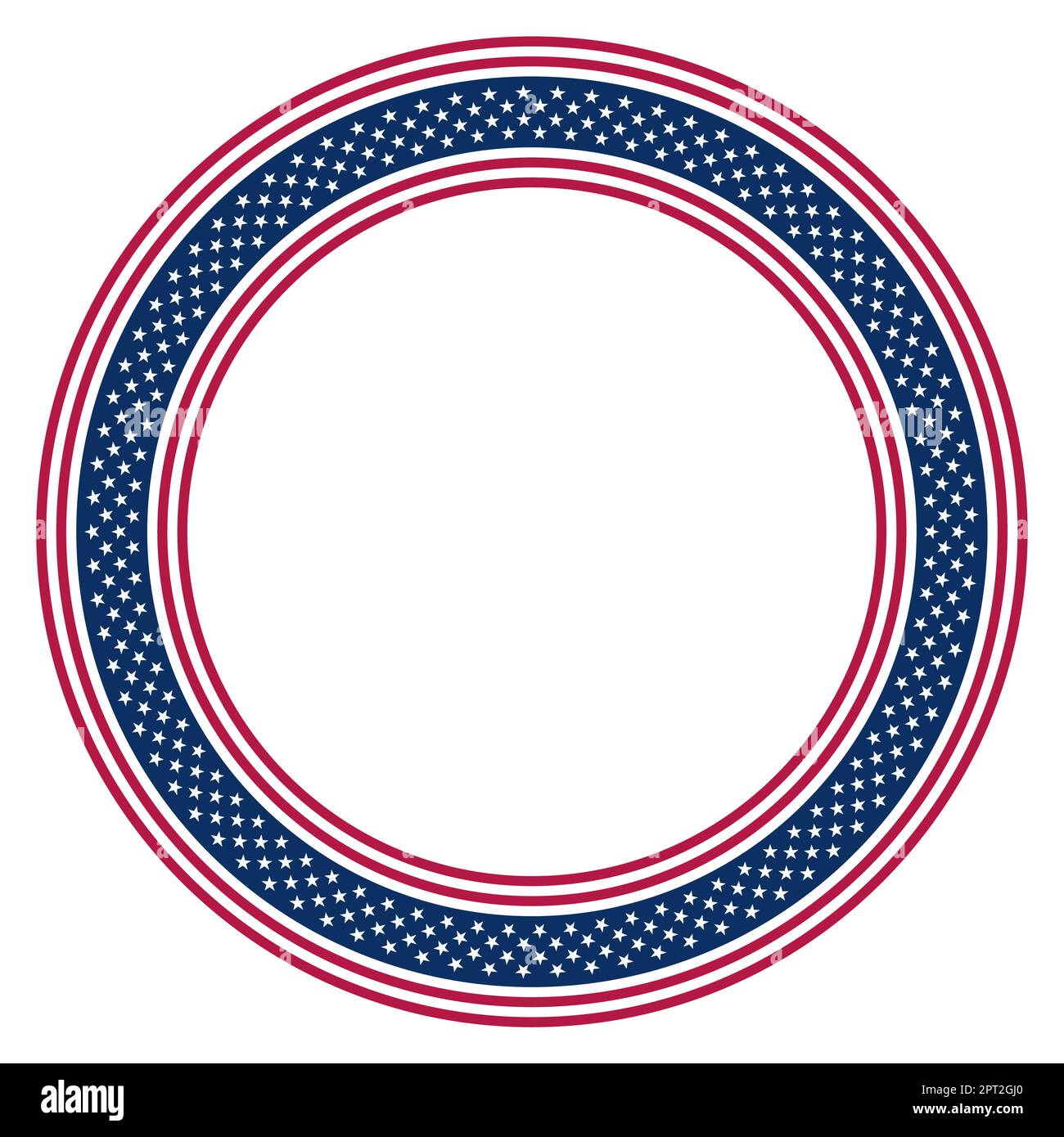 Motif drapeau national des États-Unis, cadre circulaire avec motif étoiles et rayures Illustration de Vecteur