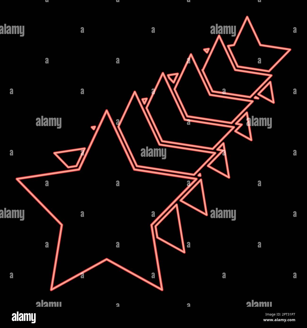 Néon six étoiles Star concept icône noir couleur vecteur illustration plat image rouge couleur vecteur illustration style plat Illustration de Vecteur