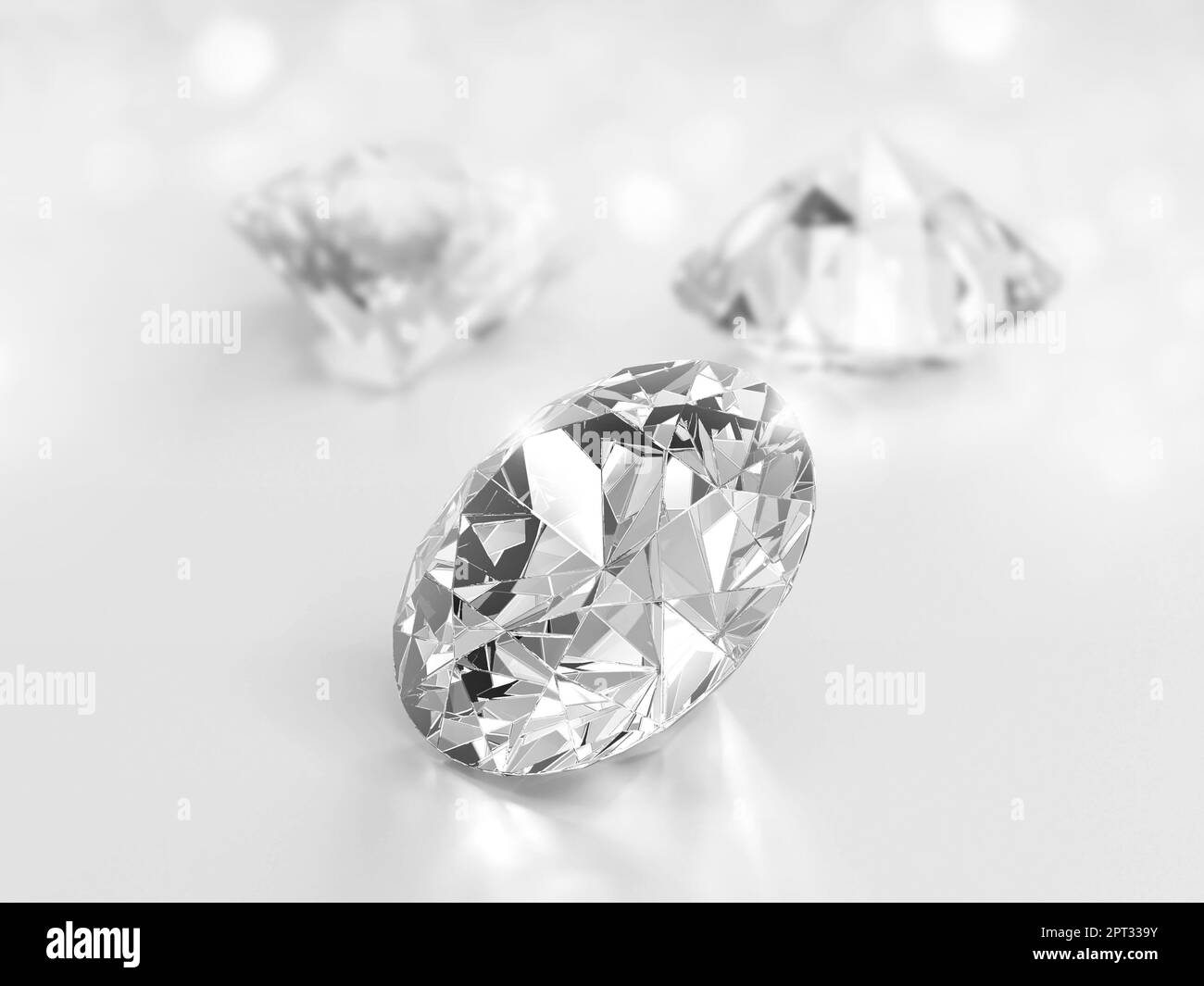 des diamants éblouissants sur fond de bokeh blanc brillant des idées pour  les meilleurs bijoux de diamant conceptions. 3d rendu Photo Stock - Alamy
