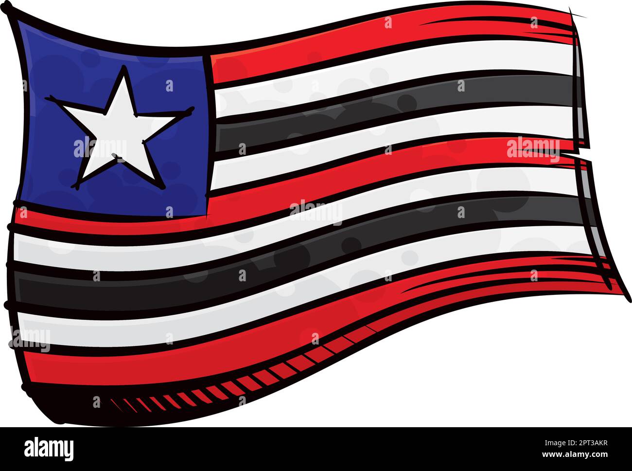 Drapeau Maranhao peint en agitant au vent Illustration de Vecteur