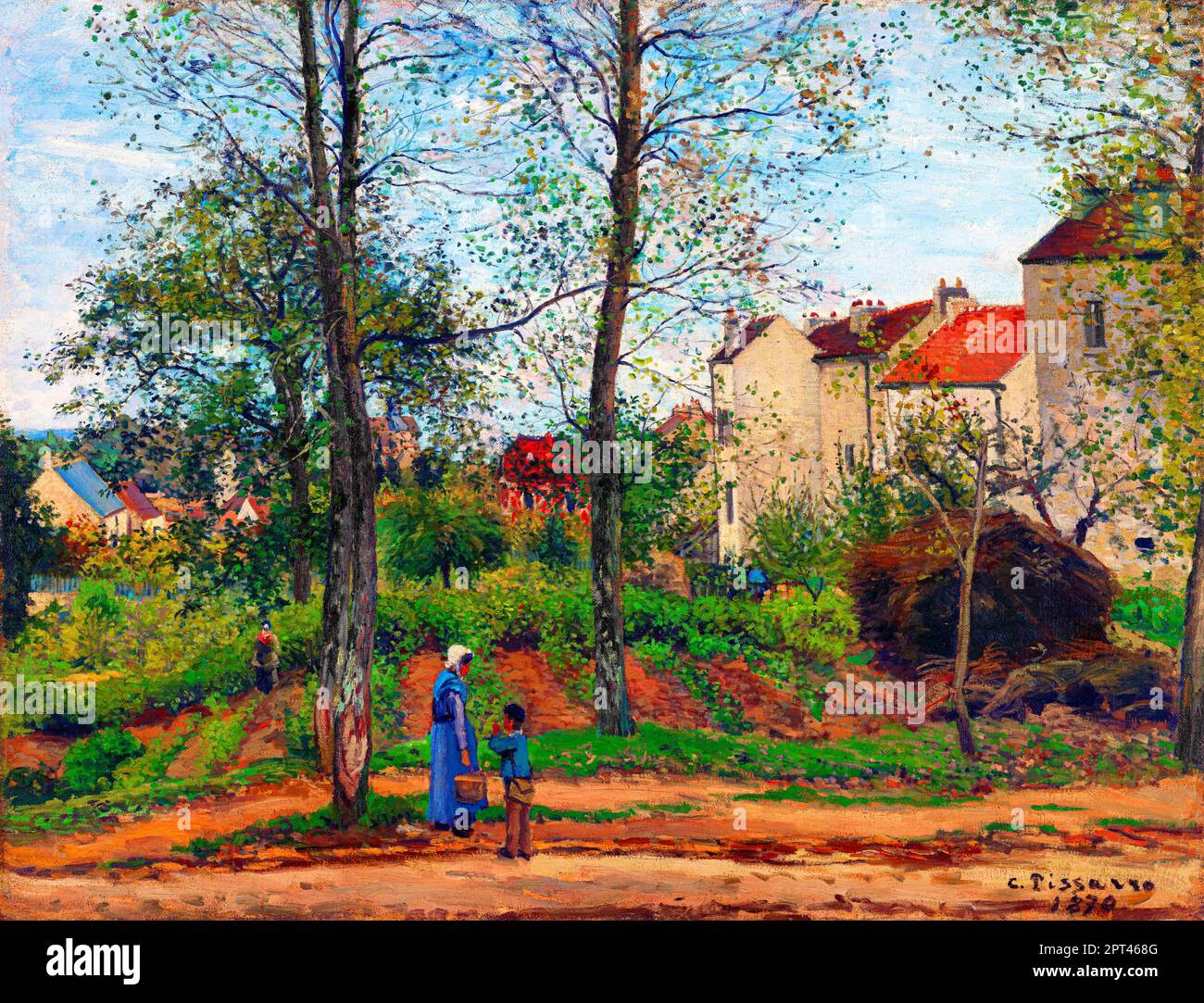 Paysage à Louveciennes par Camille Pissarro. Original de Getty. Banque D'Images
