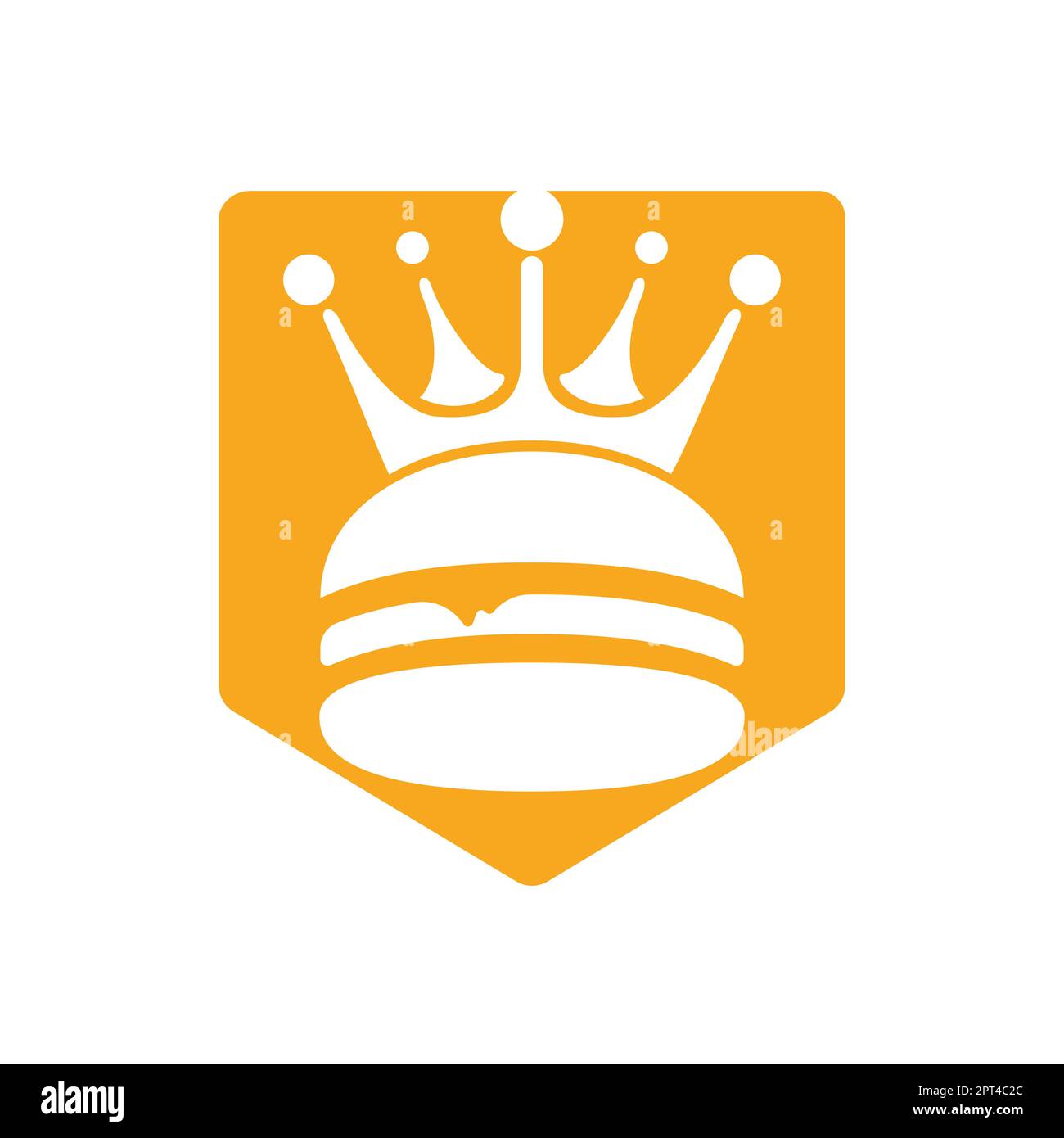 Logo Burger King Vector. Concept de Burger avec logo représentant une couronne. Illustration de Vecteur