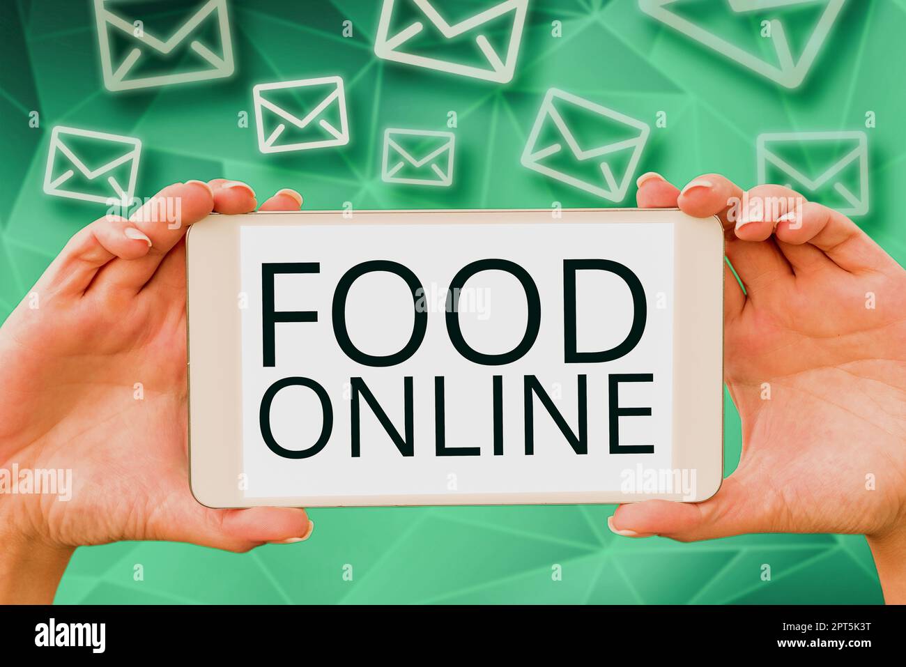Présentation conceptuelle Food Online, idée d'entreprise variété d'aliments mis en place dans un site Web directement livré par le magasin Banque D'Images