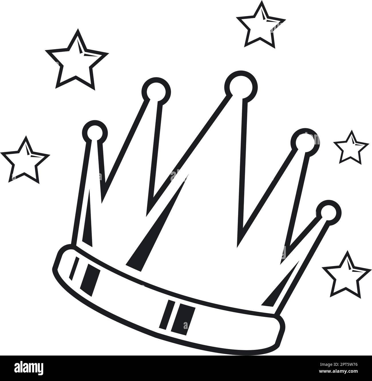 motif de dessin vectoriel de l'icône de la couronne noire Illustration de Vecteur